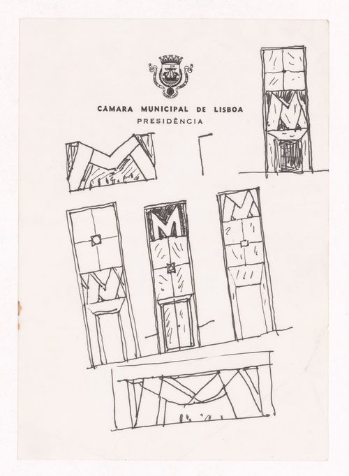 Sketch elevations for Reconstrução do Chiado, Lisbon, Portugal