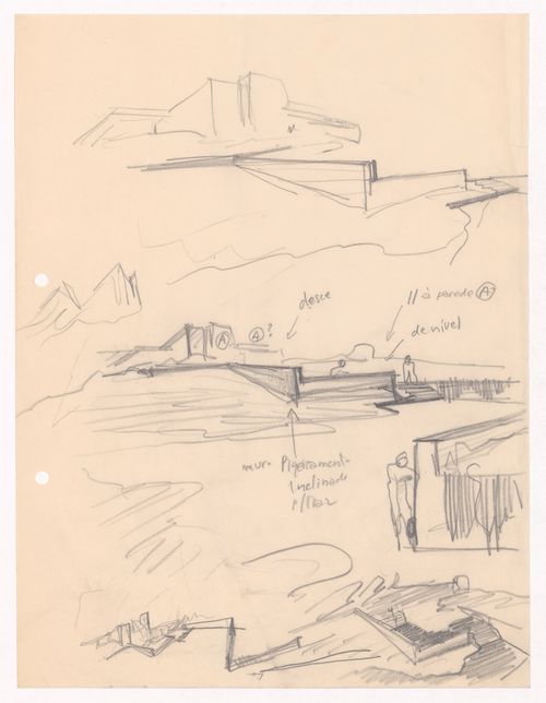 Sketch perspectives for Casa de chá, Restaurante da Boa Nova, Leça da Palmeira, Portugal