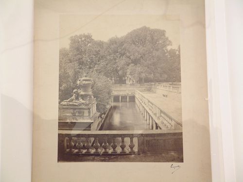 Garden scene with terraces and water