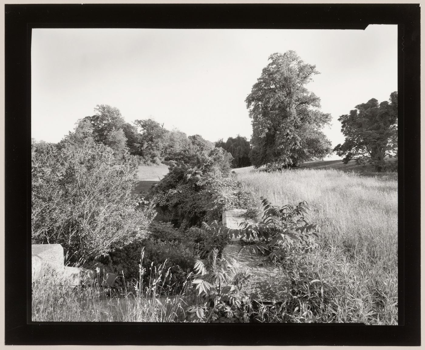 View along the east terrace, looking south, "Rockwood Hall", the William D. Rockefeller Estate, North Terrytown, New York