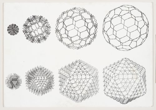 Perspective views of an expanding sphere and an expanding icosahedral structure.