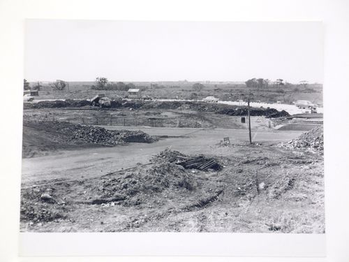View from Sunnycroft Road showing traffic diverted onto new Baglan Roundabout, Port Talbot Bypass, Glamorgan, Wales