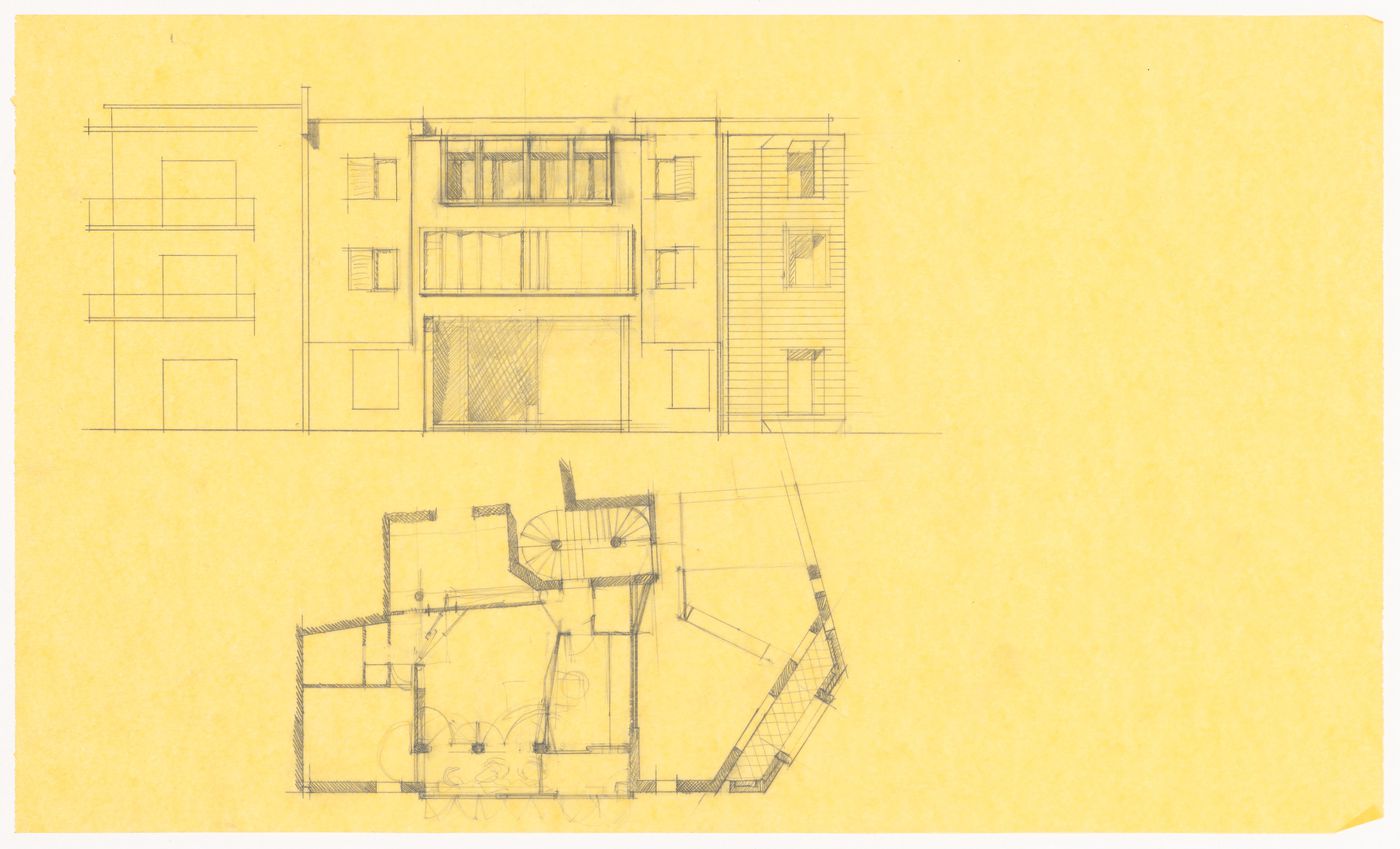 Elevation and floor plan for Casa sul Lungomare, Otranto, Italy