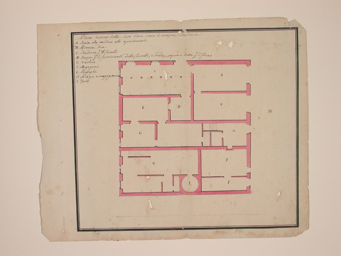 Ground plan, showing the coach house and stables