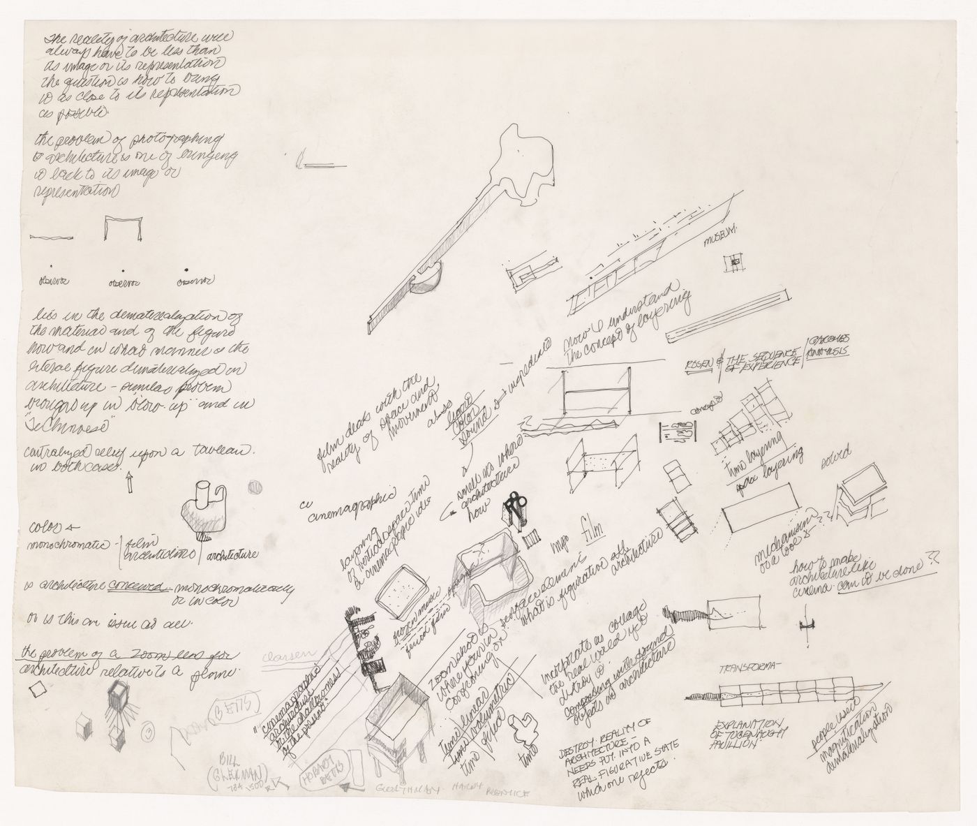 Notes and sketches for 1/4 House A