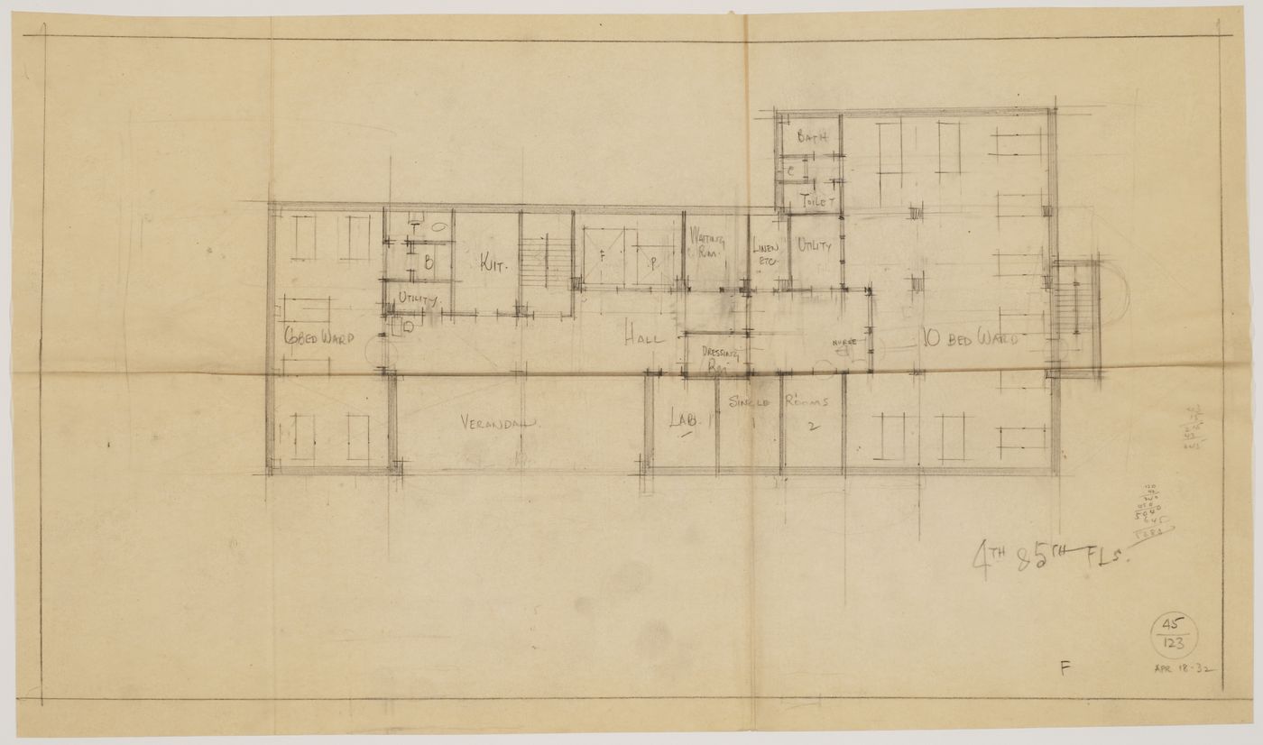 Montréal Neurological Institute, Montréal, Québec: fourth and fifth floor plans