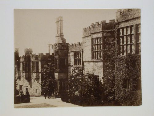 Partial view of the south façade of Haddon Hall, Derbyshire, England