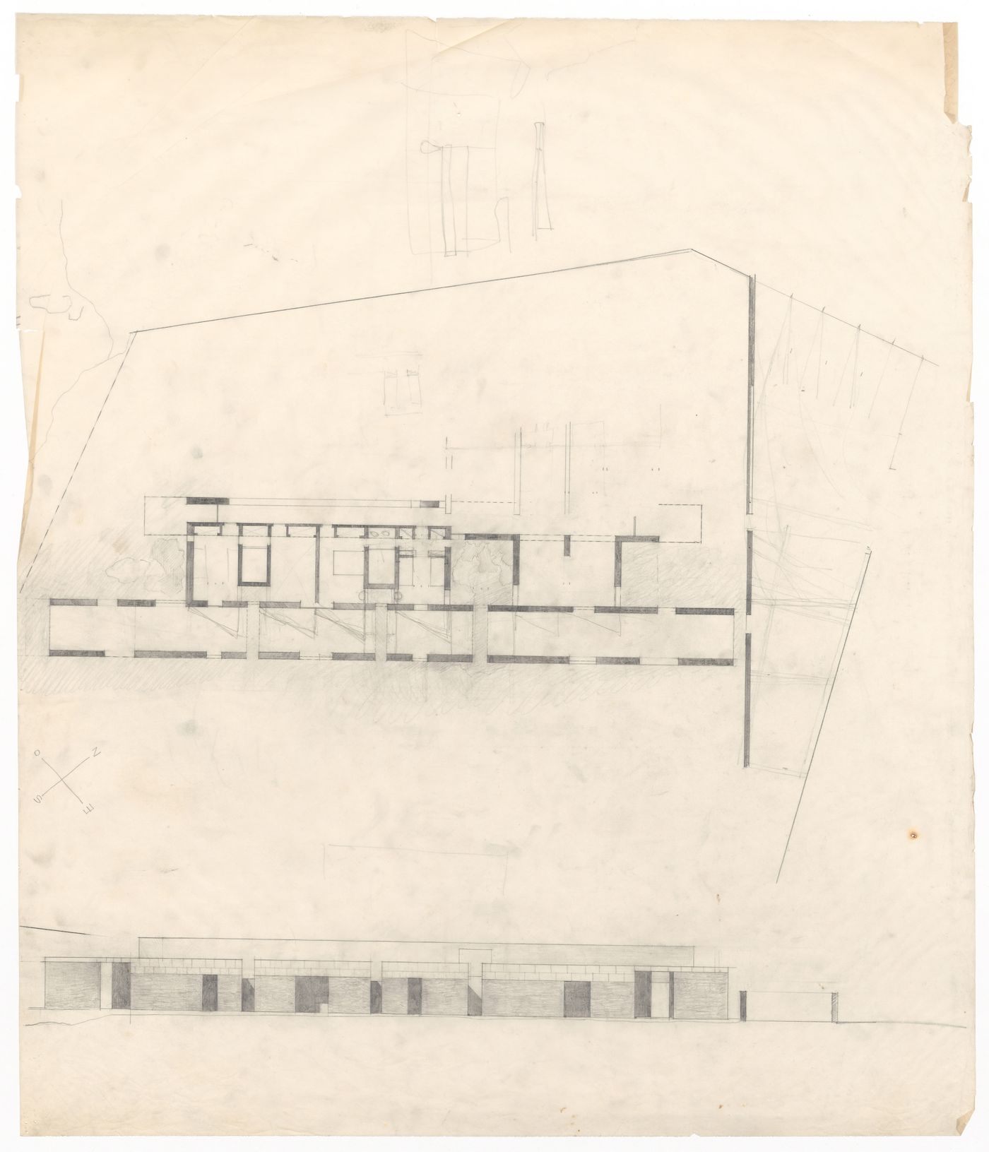 Floor plan and elevation for Case Di Palma, Stintino, Italy