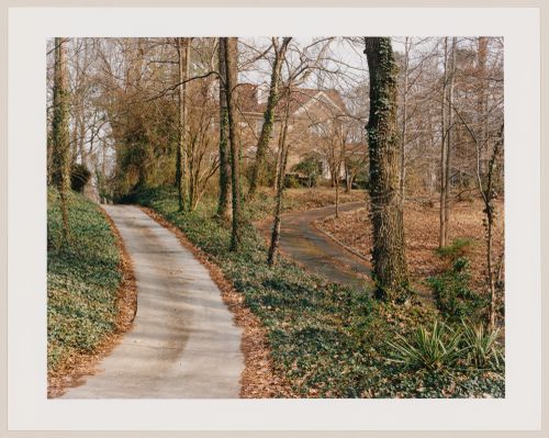 Viewing Olmsted: View of houses with drives, Ponce de Leon Parkway, Druid Hills, Atlanta, Georgia, United States