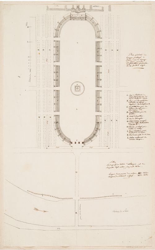 Cirque for the Confédération générale, 14 July 1790, Champ-de-Mars, Paris: Plan
