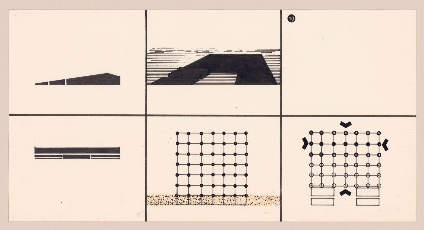 Sketches for an industrial complex project, Sgaravatti company, Pergine Valdarno, Italy