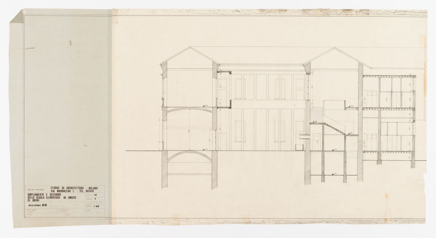 Section DD (Sezione DD), Ampliamento e restauro della scuola elementare de Amicis di Broni, Italy