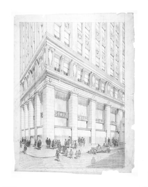 Eaton's Building, Toronto - Part building front perspective