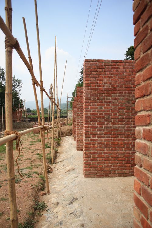 Weavers' Studio : view of complex under construction