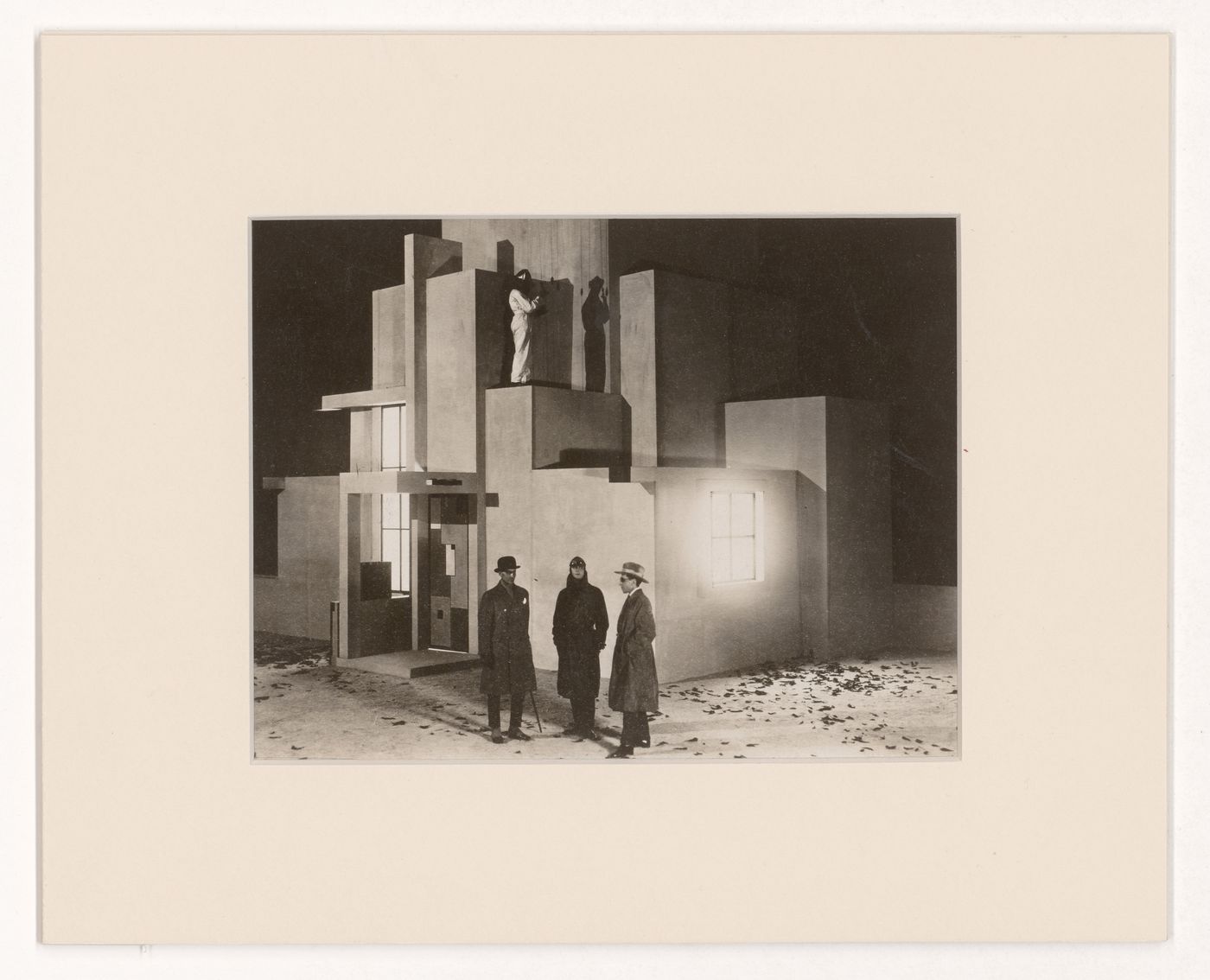 Exterior view of the engineer's house on the set of L'Inhumaine by Marcel L'Herbier, France