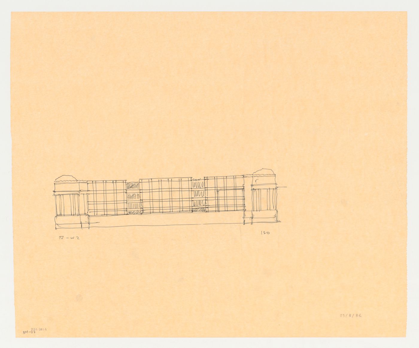 West elevation for the Brooklyn Museum master plan, fourth phase