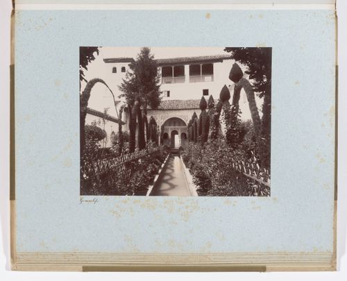 View of courtyard of the Water Canal at Generalife, facing north, Alhambra, Granda, Spain


