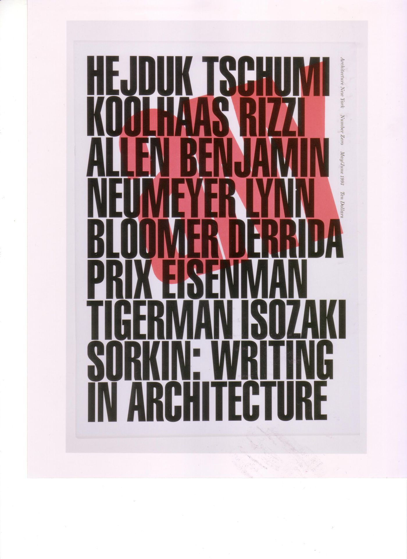 Copies of Writing in Architecture (issue 0 of ANY Magazine)