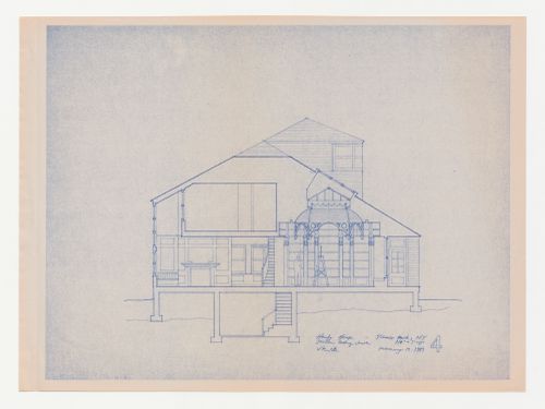Section looking south for the Hanks-Paré Residence, Tuxedo Park, New York