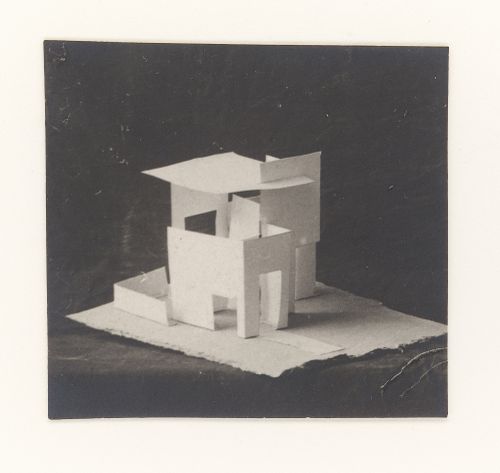 Photograph of a student model on the topic "Constructing and Finding a Spatial Voluminous Composition Using Surface Elements" for the "Space" course at the Vkhutemas (Higher State Artistic Technical Studios), Moscow