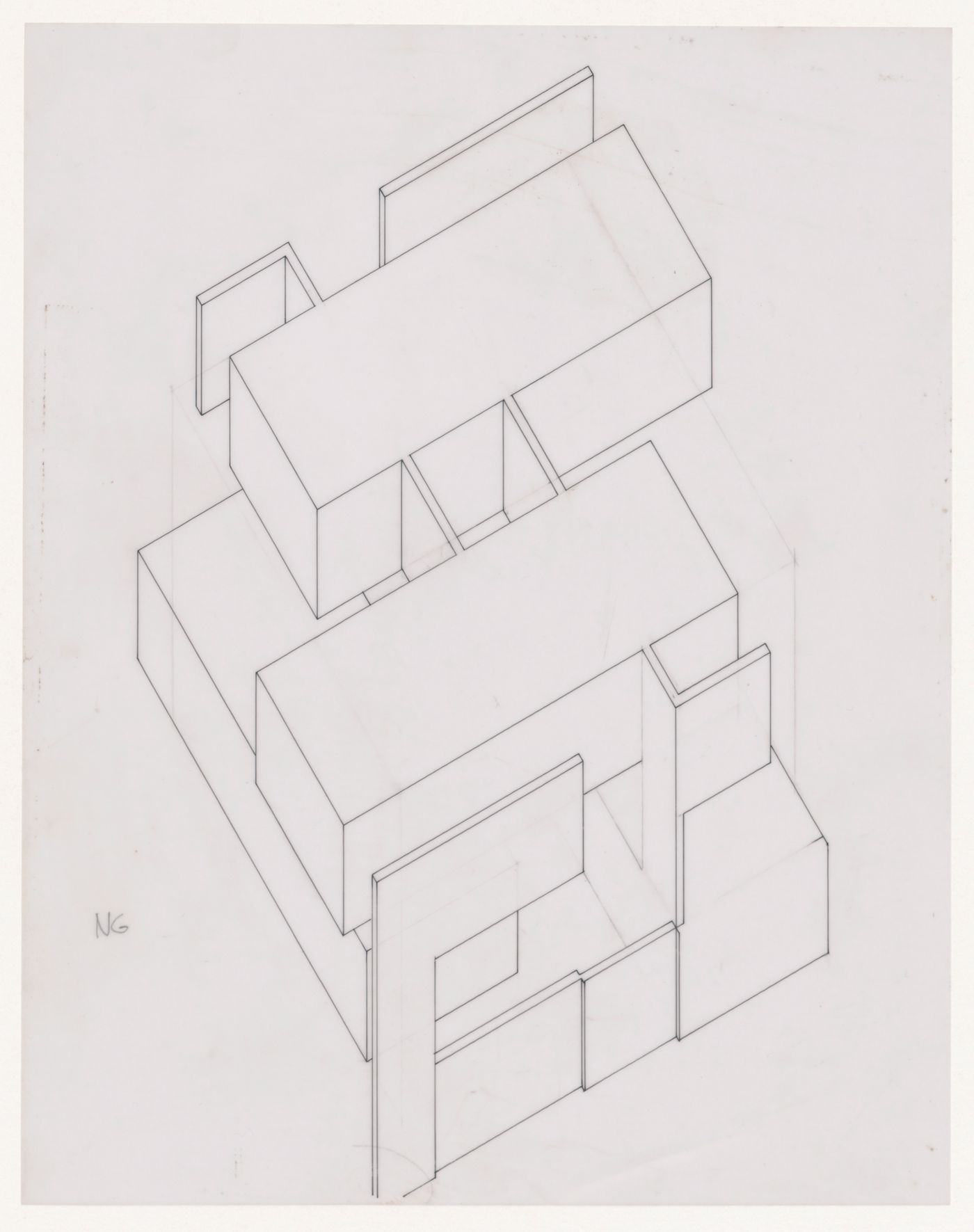 Axonometric for House IV, Falls Village, Connecticut