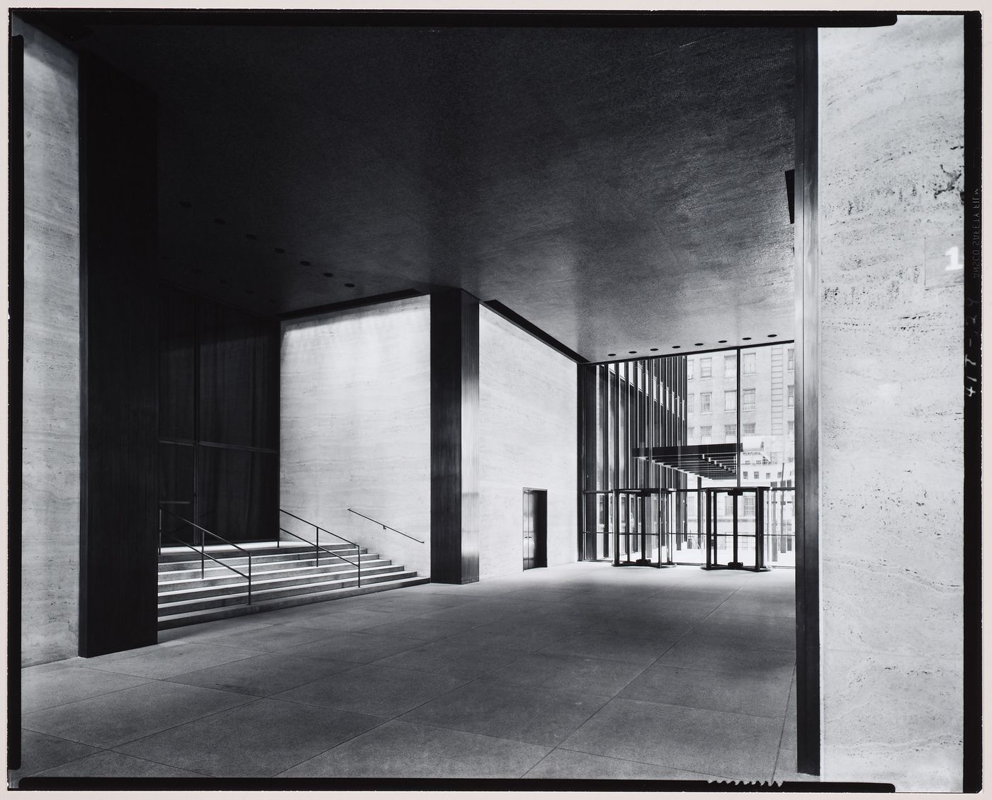 Interior view of the east lobby of the Seagram Building, New York City