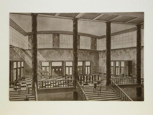 Photograph of an interior perspective drawing for a subway station, Moscow