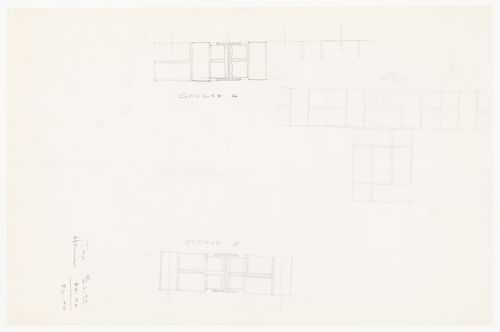 Sketch sections for brick coursing and I-beam and sketch section for brick coursing for the Metallurgy Building, Illinois Institute of Technology, Chicago
