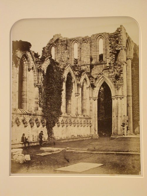 View of Fountain Abbey ruins, Yorkshire, England