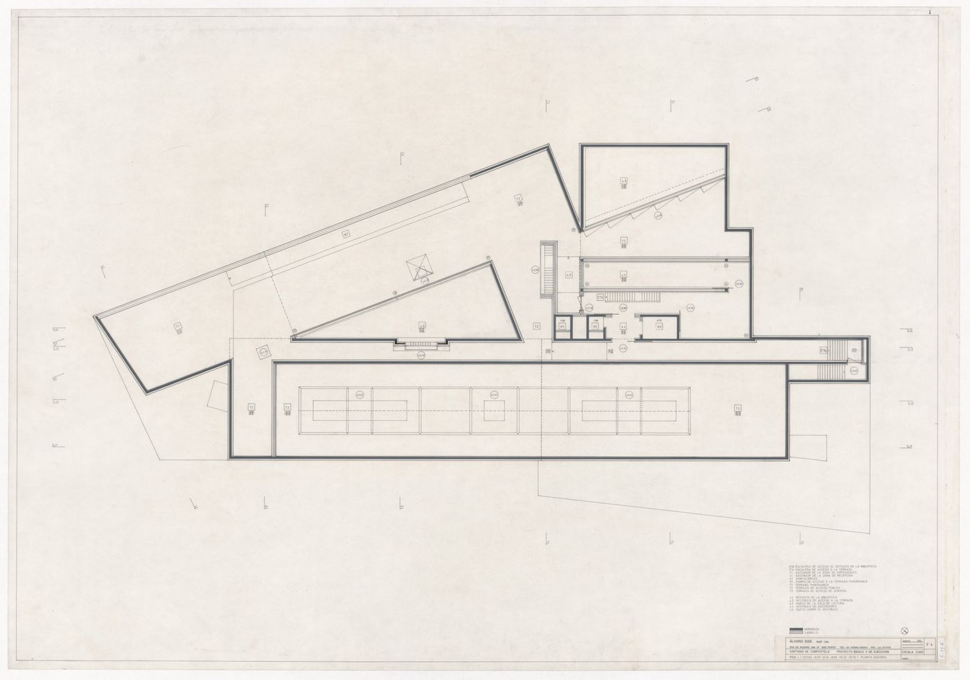 Second floor plan for Centro Galego de Arte Contemporânea, Santiago de Compostela, Spain
