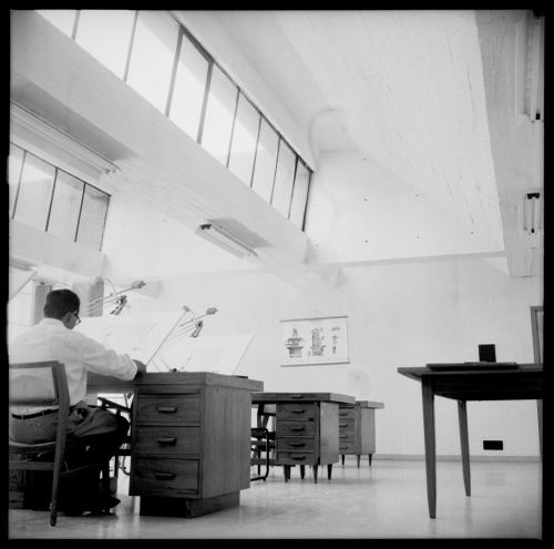 Negative of sawtooth skylights at the Punjab Agricultural University, Ludhiana, India