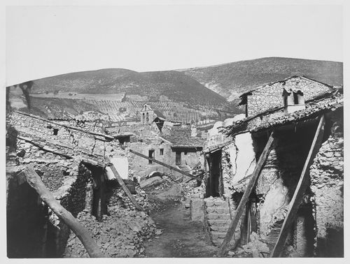 Buildings damaged by earthquake, Norcia, Italy