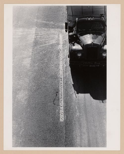 Aerial view of the West Side highway showing a truck, New York City, New York