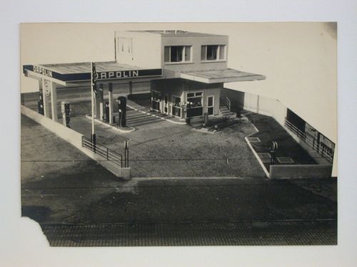 Architect Robert Michels model of Dapolin auto service station, Frankfurt am Main, Germany