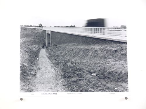 View of Windmill Hill footpath, during construction of the Swanley Bypass, England