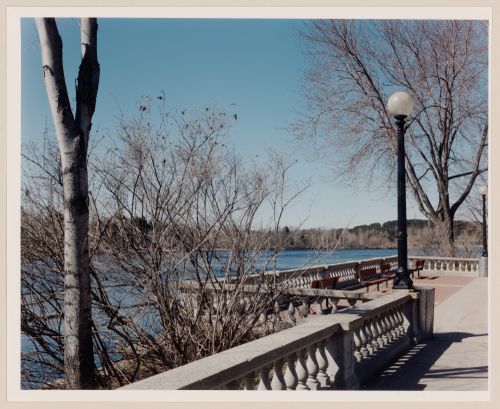 Section 1 of 2 of Panorama of lookout on the Saint-Maurice promenade, looking west, Shawinigan, Quebec