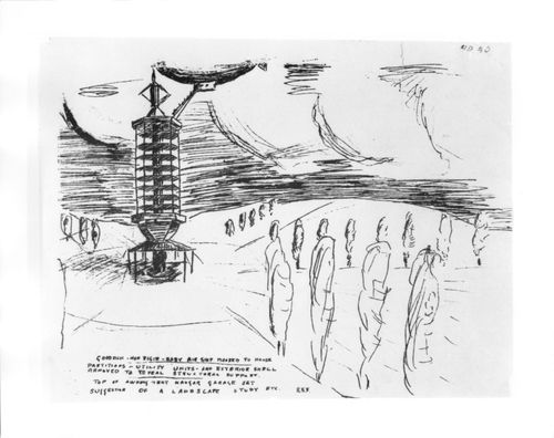 'Goodrich - Non - Rigid - Baby airship moored to House'