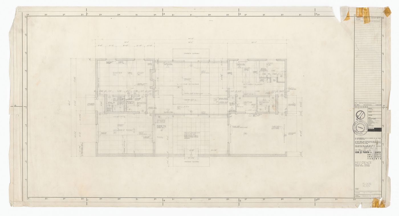 Floor plan for Residence of Mr. & Mrs. John C. Parkin, North York, Ontario
