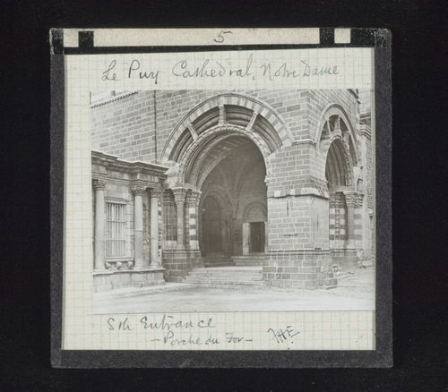 View of south porch of Cathédrale Notre-Dame, Le Puy, Haute-Loire, France