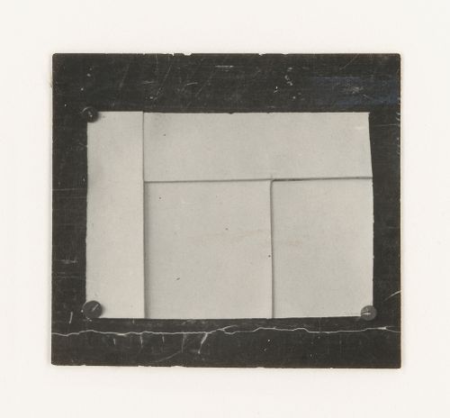 Photograph of a student model on the topic "Partial Division of Surface (Vertical and Horizontal, Relief and Shade)" for the "Space" course at the Vkhutemas (Higher State Artistic Technical Studios), Moscow