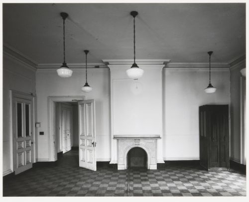 View of executive sessions room of city council, fourth floor, Old City Hall, Boston, Massachusetts, United States