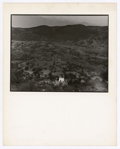 View of a valley, hills and a church, from Santa Prisca, Taxco de Alarcón, Mexico