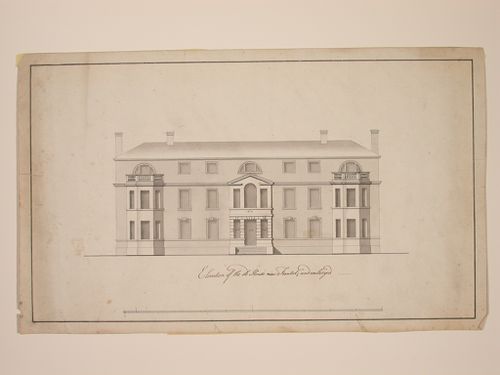 Elevation of a new façade for a three-storey house