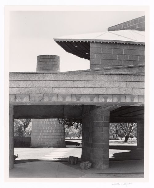 Chimney through courtyard, from the series The David and Gladys Wright House