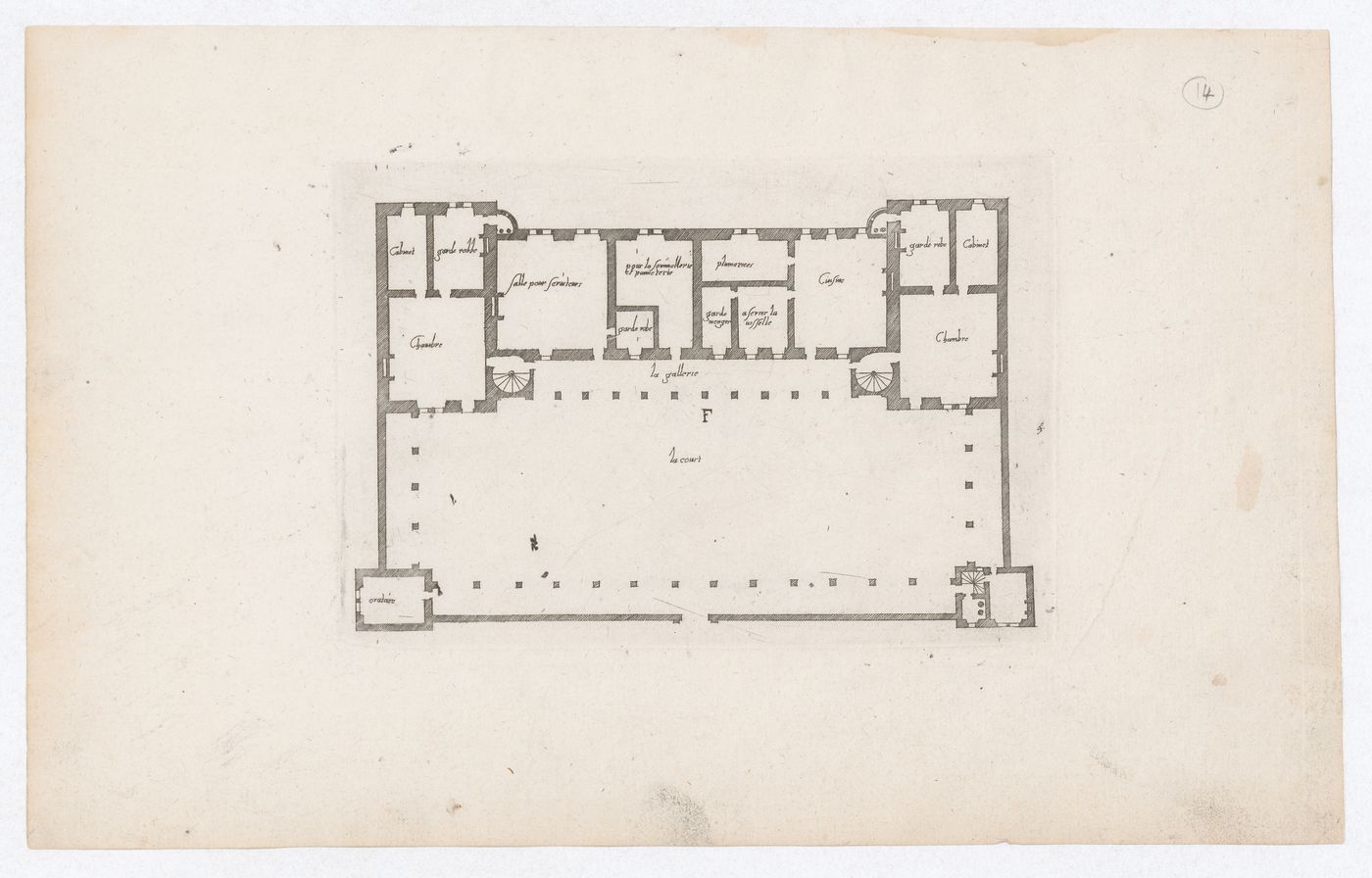 Plan for the ground floor of château F