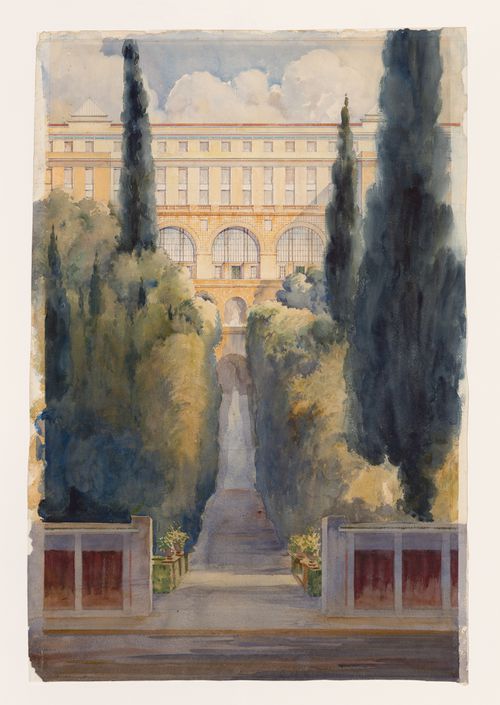 Perspective d'un passage vers le pavillon principal, Pavillon principal et campus, Université de Montréal, Montréal, Canada