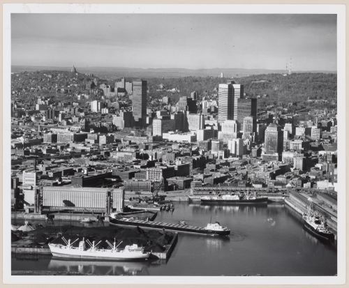 Looking over the harbour to city business area, Montreal, Quebec