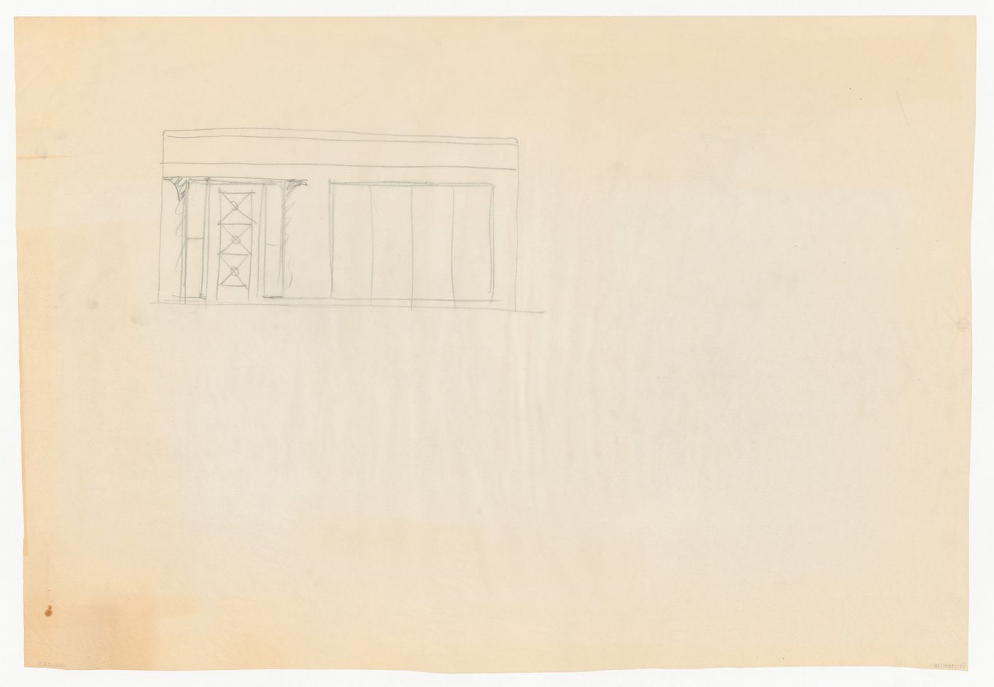 Sketch elevation for a doorway for Olveh mixed-use development, Rotterdam, Netherlands