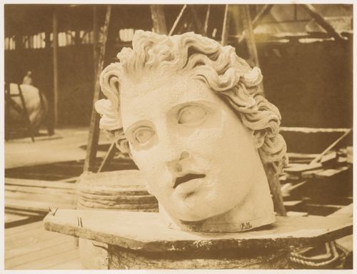 Head from one of the Colossi of Monte Cavallo, Rome, by  Phidias, Crystal Palace, Sydenham, England