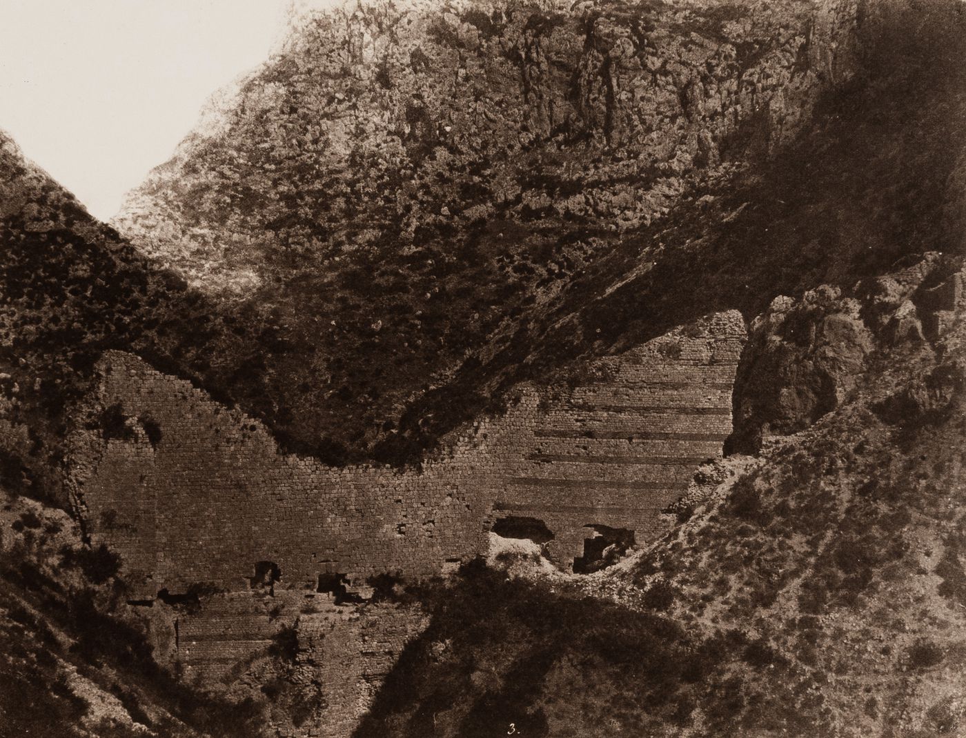 View of the ruins of the fortifications of Antioch, Ottoman Empire (now in Antakya, Turkey)